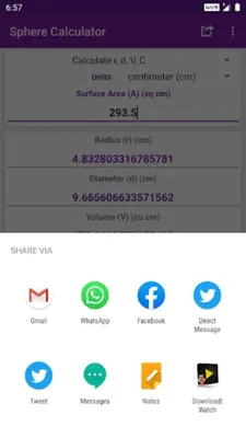 Sphere Calculator android App screenshot 1