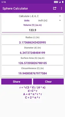 Sphere Calculator android App screenshot 3