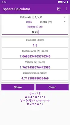 Sphere Calculator android App screenshot 6